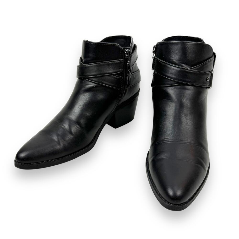 GUESS GBG black vegan leather cowgirl ankle boots - Picture 12 of 13